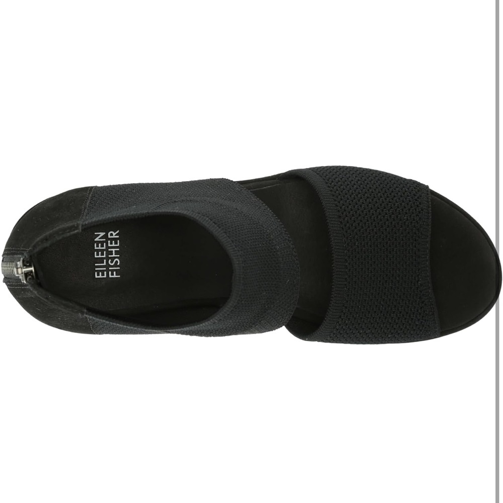 *NEW* EILEEN FISHER WOMEN'S LETO WEDGE SANDAL, BLACK, 5.5 B101 - Picture 7 of 14